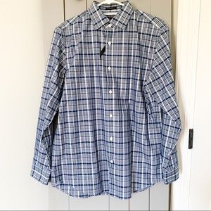 NWT Men’s Blue Plaid Banana Republic Dress Shirt